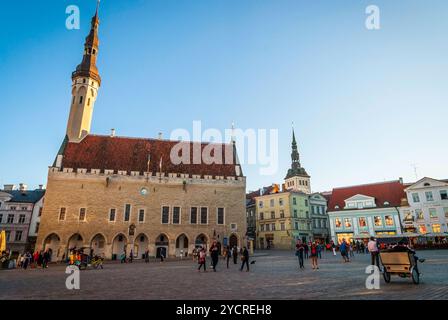 Rathaus von Tallinn auf dem alten Marktplatz, Estland Stockfoto