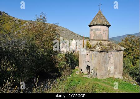 Grabkapelle von Mkhitar Gosh (1130-1213), Schriftsteller, Denker, Priester, Gründer des Klosters Goshavank, Dorf Gosh, Dilijan Nationalpark, Region Tavush, Stockfoto