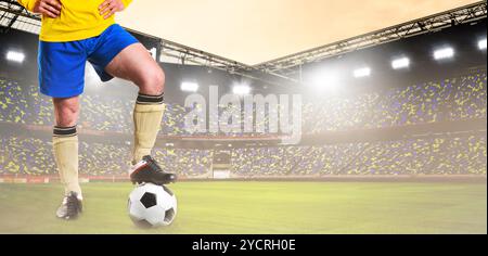 Fußball- oder Fußballspieler im Stadion Stockfoto
