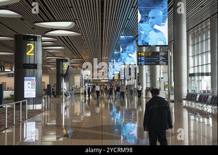 31. Oktober 2017, Singapur, Republik Singapur, Asien, Ansicht der Abflugebene des neuen Terminals 4 am Changi International Airport in Singapur Stockfoto