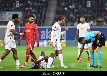 Leipzig, Deutschland. Oktober 2024. GER, RB Leipzig vs. Liverpool FC, Fußball, UEFA Champions League, Saison 2024/2025, 3. SPIELTAG, 23.10.2024 (DFL-VORSCHRIFTEN VERBIETEN DIE VERWENDUNG VON FOTOS ALS BILDSEQUENZEN UND/ODER QUASI-VIDEO.) Foto: Eibner-Pressefoto/Ryan Sleiman Credit: dpa/Alamy Live News Stockfoto