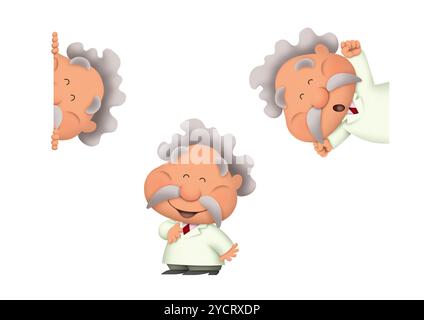 Lächelnder wissenschaftlicher Doktor im weißen Labormantel Stockfoto