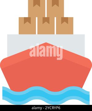 Vektorbild des Symbols für Frachtschiffe. Geeignet für mobile Anwendungen, Webanwendungen und Printmedien. Stock Vektor