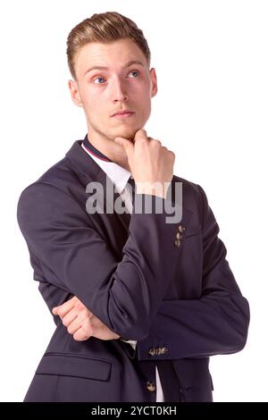 Ernsthaftes Denken von Geschäftsleuten. Stockfoto