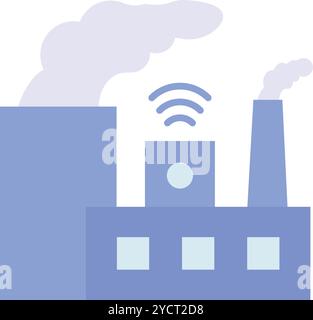 Vektorbild des Smart Factory-Symbols. Geeignet für mobile Anwendungen, Webanwendungen und Printmedien. Stock Vektor