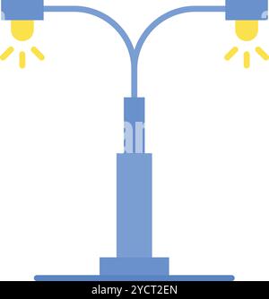 Vektorbild des Straßenlaternen-Symbols. Geeignet für mobile Anwendungen, Webanwendungen und Printmedien. Stock Vektor
