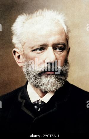 Porträt von Pjotr Iljitsch Tschaikowski, unbekannter Autor, veröffentlicht 1906 coloriert Stockfoto