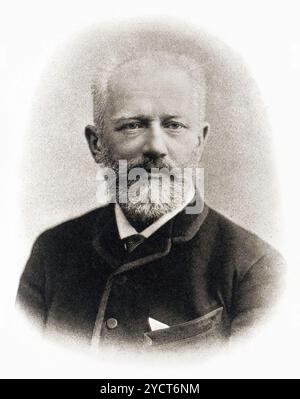 Porträt von Pjotr Iljitsch Tschaikowski, unbekannter Autor, veröffentlicht Ende der 1900er Jahre Stockfoto