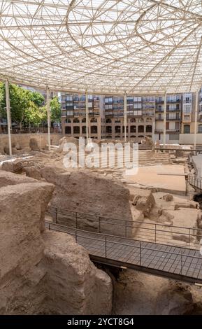 Das Museo del Teatro de Caesaraugusta in der römischen kolonie von Caesaraugusta, dem heutigen Zaragossa, Spanien Stockfoto