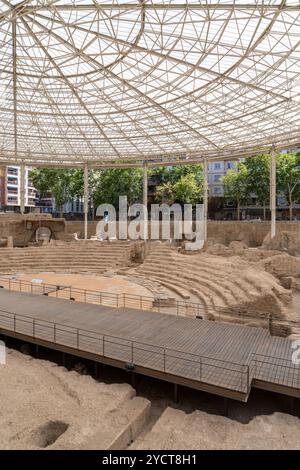 Das Museo del Teatro de Caesaraugusta in der römischen kolonie von Caesaraugusta, dem heutigen Zaragossa, Spanien Stockfoto