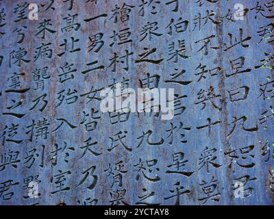 Steindenkmäler mit chinesischen Inschriften Stockfoto