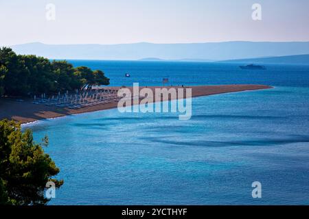 Berühmten Strand Zlatni Rat auf der Insel Brac anzeigen Stockfoto