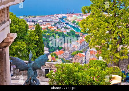 Stadt Rijeka Blick von Trsat Stockfoto