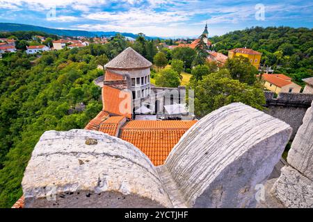 Trsat Heiligtum in Rijeka anzeigen Stockfoto