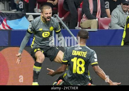 23. Edon Zhegrova von LOSC Lille während der UEFA Champions League, League-Phase, des Fußballspiels am 3. Spieltag zwischen Atletico de Madrid und LOSC Lille am 23. Oktober 2024 im Stadion Cívitas Metropolitano in Madrid, Spanien - Foto Laurent Lairys / DPPI Stockfoto