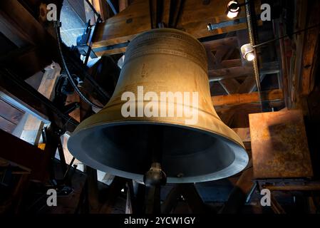 Riesige Glocke Emmanuel von Notre-Dame de Paris, Frankreich Stockfoto