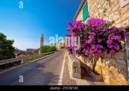 Dorf Lozisca auf der Insel Brac street view Stockfoto