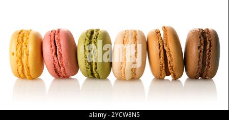 Reihe der Macarons Stockfoto