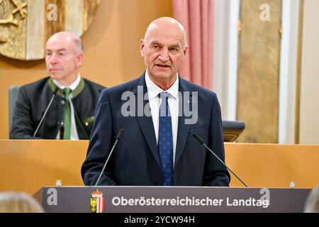 Linz, Österreich. Oktober 2024. LINZ, ÖSTERREICH - 24. OKTOBER: LR Christian Doerfel (VP) waehrend der 29. Sitzung des Oberoesterreichischen Landtags im Landhaus Linz am 24. Oktober 2024 in Linz, Österreich.241024 SEPA 20 041 - 20241024 PD3259 Credit: APA-PictureDesk/Alamy Live News Stockfoto