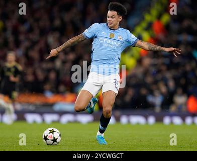 Manchester, Großbritannien. Oktober 2024. Nico OÕReilly aus Manchester City während des Spiels der UEFA Champions League im Etihad Stadium in Manchester. Der Bildnachweis sollte lauten: Andrew Yates/Sportimage Credit: Sportimage Ltd/Alamy Live News Stockfoto