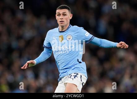 Manchester, Großbritannien. Oktober 2024. Phil Foden von Manchester City während des Spiels der UEFA Champions League im Etihad Stadium in Manchester. Der Bildnachweis sollte lauten: Andrew Yates/Sportimage Credit: Sportimage Ltd/Alamy Live News Stockfoto