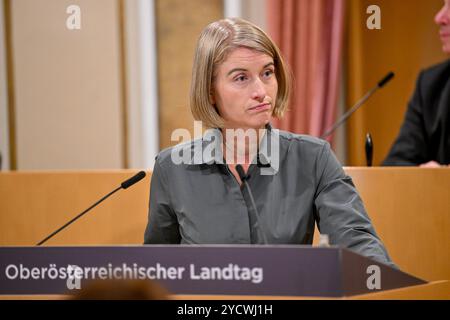 Linz, Österreich. Oktober 2024. LINZ, ÖSTERREICH - 24. OKTOBER: LH-StvIn Christine Haberlander (VP) waehrend der 29. Sitzung des Oberoesterreichischen Landtags im Landhaus Linz am 24. Oktober 2024 in Linz, Österreich.241024 SEPA 20 071 - 20241024 PD3734 Credit: APA-PictureDesk/Alamy Live News Stockfoto