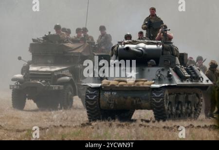 Die M18 Hellcat (offiziell als 76 mm Gun Motor Carriage M18 oder M18 GMC bezeichnet) ist ein Panzerzerstörer, der von der US-Armee im Zweiten Weltkrieg eingesetzt wurde Stockfoto