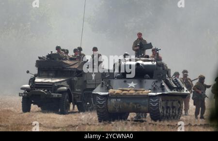 Die M18 Hellcat (offiziell als 76 mm Gun Motor Carriage M18 oder M18 GMC bezeichnet) ist ein Panzerzerstörer, der von der US-Armee im Zweiten Weltkrieg eingesetzt wurde Stockfoto