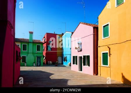 Häuser von Burano Stockfoto