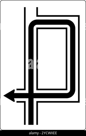 Vorgeschriebene Fahrtrichtung, Hinweisschilder, Straßenverkehrsordnung in Österreich Stock Vektor