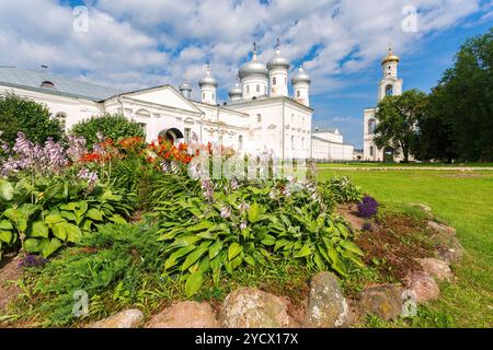 St. George's (yuriev) Orthodoxen Männlich Kloster in Weliki Nowgorod, Russland Stockfoto