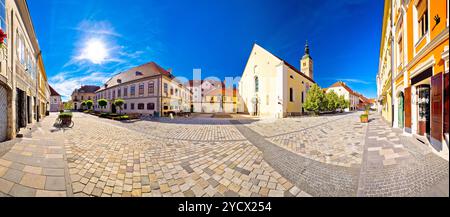 Barocke Altstadt von Varazdin square Panoramaaussicht Stockfoto