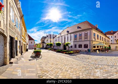 Barocke Altstadt von Varazdin square Panoramaaussicht Stockfoto