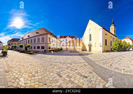 Barocke Altstadt von Varazdin square Panoramaaussicht Stockfoto