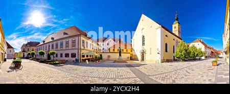 Barocke Altstadt von Varazdin square Panoramaaussicht Stockfoto