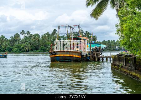 Der alte Seehafen Tyndis ist mit der Region Kadalundi - Chaliyam Beypore identifiziert. Chaliyam Fischerdorf. Stockfoto