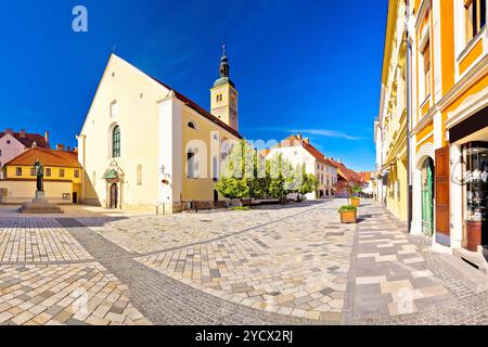 Barocke Altstadt von Varazdin square Panoramaaussicht Stockfoto