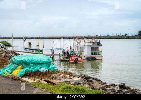 Der alte Seehafen Tyndis ist mit der Region Kadalundi - Chaliyam Beypore identifiziert. Chaliyam Fischerdorf. Stockfoto