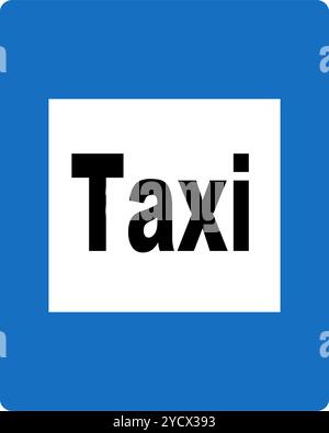 Taxistand, Informationsschilder, Straßenverkehrsordnung in Österreich Stock Vektor