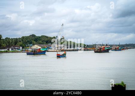 Der alte Seehafen Tyndis ist mit der Region Kadalundi - Chaliyam Beypore identifiziert. Chaliyam Fischerdorf. Stockfoto