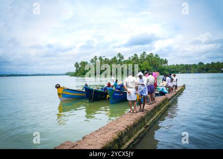 Der alte Seehafen Tyndis ist mit der Region Kadalundi - Chaliyam Beypore identifiziert. Chaliyam Fischerdorf. Stockfoto