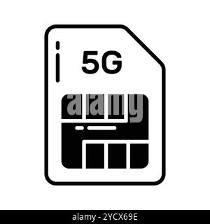 sim-Kartenvektordesign mit 5G-Technologie in modernem Stil, benutzerfreundliches Symbol Stock Vektor