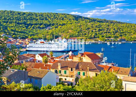 Insel Vis Bucht Luftbild Stockfoto