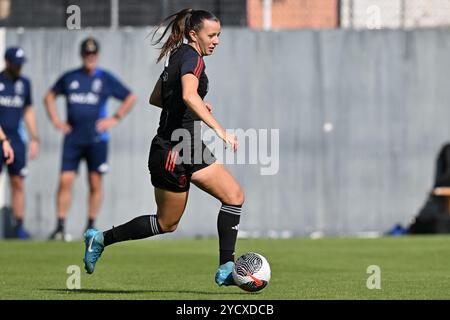 Heraklion, Griechenland. Oktober 2024. Hannah Eurlings aus Belgien, die während des Spieltags-1-Trainings vor einem Spiel zwischen den Nationalmannschaften Griechenlands und Belgiens im ersten Play-off der UEFA-Qualifikation für Frauen 2023-24 am Donnerstag, den 24. Oktober 2024, in Heraklion, Griechenland, die Red Flames genannt wurde. Quelle: Sportpix/Alamy Live News Stockfoto