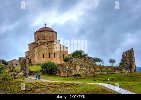 Jvari, bergspitze Kloster aus dem 6. Jahrhundert, Mtskheta, Georgien Stockfoto