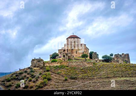 Jvari, bergspitze Kloster aus dem 6. Jahrhundert, Mtskheta, Georgien Stockfoto