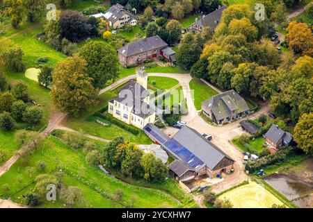 Luftbild, Haus Schwarzenstein, ehemaliger Rittersitz und historische Sehenswürdigkeiten, Drevenack, Hünxe, Niederrhein, Nordrhein-Westfalen, Deutschland ACHTUNGxMINDESTHONORARx60xEURO *** Luftansicht, Haus Schwarzenstein, ehemaliger Rittersitz und historisches Wahrzeichen, Drevenack, Hünxe, Niederrhein, Nordrhein-Westfalen, Deutschland ATTENTIONxMINDESTHONORARx60xEURO Stockfoto