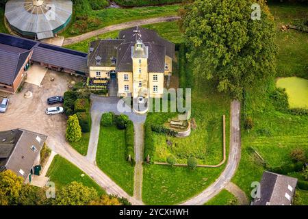 Luftbild, Haus Schwarzenstein, ehemaliger Rittersitz und historische Sehenswürdigkeiten, Drevenack, Hünxe, Niederrhein, Nordrhein-Westfalen, Deutschland ACHTUNGxMINDESTHONORARx60xEURO *** Luftansicht, Haus Schwarzenstein, ehemaliger Rittersitz und historisches Wahrzeichen, Drevenack, Hünxe, Niederrhein, Nordrhein-Westfalen, Deutschland ATTENTIONxMINDESTHONORARx60xEURO Stockfoto