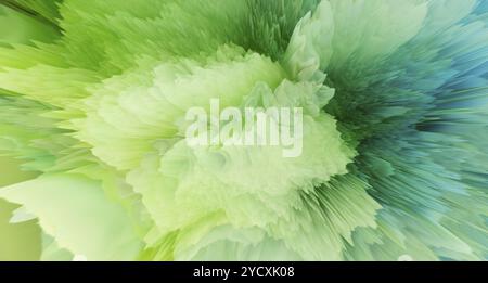 Eine abstrakte Illustration mit dynamischen Grüntönen, die einen optisch fesselnden Effekt schafft, ideal für Hintergründe und lebendige Designs Stockfoto