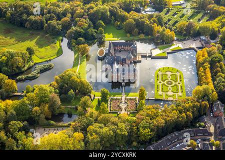 Luftbild, Schloss Wasserburg Anholt mit Schlosspark und Barockgarten, Wassergarten, Anholt, Isselburg, Nordrhein-Westfalen, Deutschland ACHTUNGxMINDESTHONORARx60xEURO *** Luftansicht, Schloss Wasserburg Anholt mit Schlosspark und Barockgarten, Wassergarten, Anholt, Isselburg, Nordrhein-Westfalen, Deutschland ATTENTIONxMINDESTHONORARx60xEURO Stockfoto